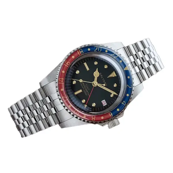 Baltany Dual Time Travel Watch – Dome Sapphire & Vintage Vibes