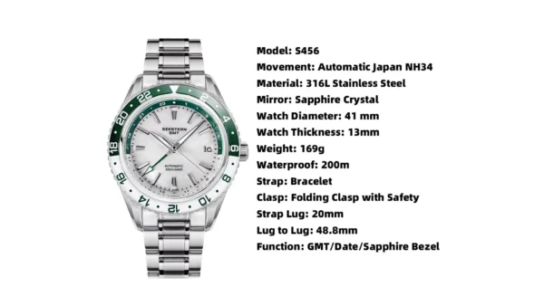SeeStern GMT Automatic Dive Watch – NH34 Movement + Sapphire Crystal