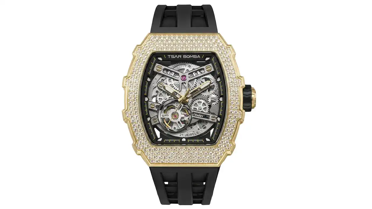 TSAR BOMBA Diamond-Set Automatic Watch – Elegant Luxury for Modern Men - Image 4